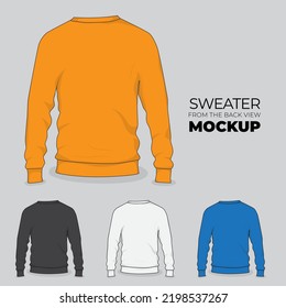 Sweater view from the back view mockup design for sweater presentation product design