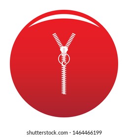 Sweater zip icon. Simple illustration of sweater zip vector icon for any design red
