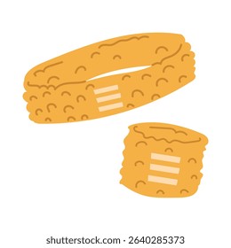 Sweat-free headband and hands. The yellow flat color illustration is suitable for medical websites, applications, posters about health, fitness, cardiology, disease prevention and cardiac activity.