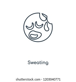 Sweating concept line icon. Linear Sweating concept outline symbol design. This simple element illustration can be used for web and mobile UI/UX.