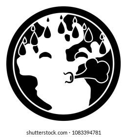Sweating earth silhouette