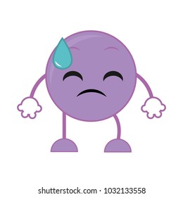 sweating emoji expression with arms and legs