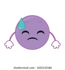 sweating emoji face expression with arms