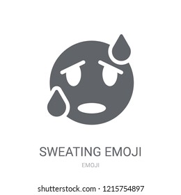 Sweating emoji icon. Trendy Sweating emoji logo concept on white background from Emoji collection. Suitable for use on web apps, mobile apps and print media.