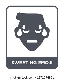 sweating emoji icon vector on white background, sweating emoji trendy filled icons from Emoji collection, sweating emoji simple element illustration
