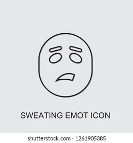 sweating emot icon . Editable line sweating emot icon from emotions. Trendy sweating emot icon for web and mobile.