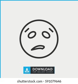 sweating emot icon. Simple outline sweating emot vector icon. On white background.