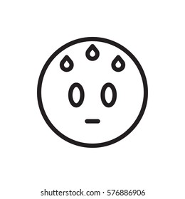 sweating emoticon icon illustration isolated vector sign symbol