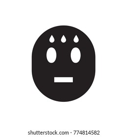 sweating emoticon icon illustration isolated vector sign symbol