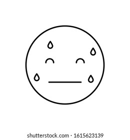 Sweating, emotions icon. Simple line, outline vector expression of mood icons for ui and ux, website or mobile application