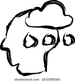 sweating icon in Doodle style 
