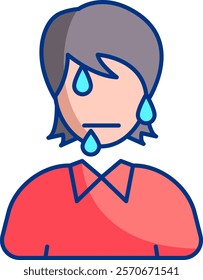 Sweating Icon - Lineal Color Style - Social Anxiety Theme