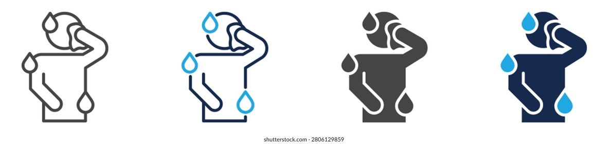 sweating icon sheet multiple concept