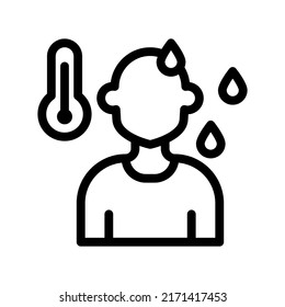 sweating line icon illustration vector graphic