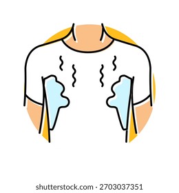 sudorese odor adolescência puberdade cor ícone vetor. sudorese odor adolescência puberdade sinal. símbolo isolado ilustração