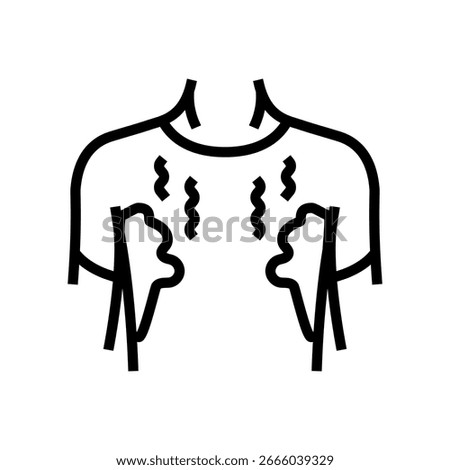 sweating odor adolescence puberty line icon vector. sweating odor adolescence puberty sign. isolated contour symbol black illustration