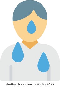sweating Vector illustration on a transparent background. Premium quality symmbols. Line Color vector icons for concept and graphic design. 