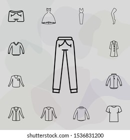 Sweatpants clothes icon. Universal set of clothes for website design and development, app development