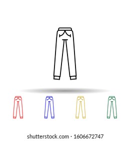 Sweatpants clothes multi color style icon. Simple thin line, outline vector of clothes icons for ui and ux, website or mobile application