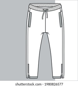 Sweatpants Drawing Sweatpants Fashion Flat Sketches Stock Vector ...