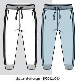 Sweatpants Drawing Sweatpants Fashion Flat Sketches Stock Vector ...