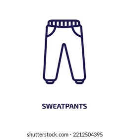 sweatpants icon from clothes collection. Thin linear sweatpants, pants, garment outline icon isolated on white background. Line vector sweatpants sign, symbol for web and mobile