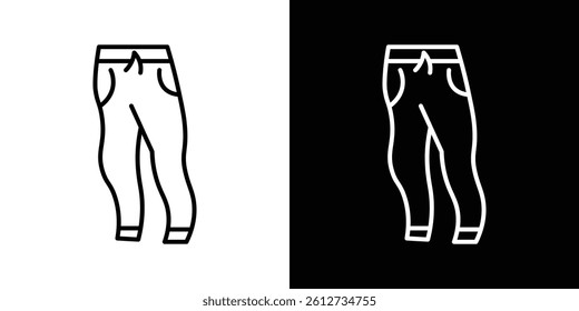 Sweatpants icon set. Black illustration isolated for graphic and web design