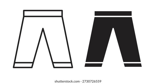 Sweatpants icons for design. Easily editable stroke. Modern flat design.