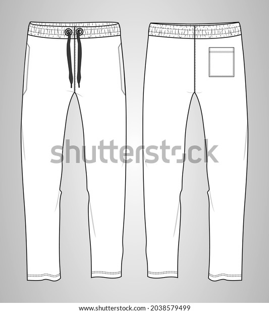 Sweatpants Vector Illustration Drawing Technical Fashion Stock Vector ...