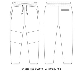 sweatpants, wholesale, boys, tricot, track, pants, vector, illustration, outline, mens, jogger, bottom, fashion, sketch, activities, drawstring, elastic, technical, design, template, trouser, pant, jo