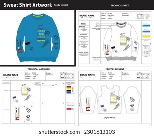 Sweatshirt-Kunstwerke mit technischem Tech-Paket.w