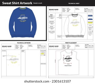 sweatshirt artwork with technical tech pack.w