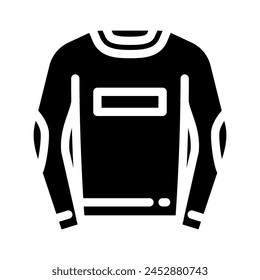 Sweatshirt Bekleidung Glyph Icon Vektorgrafik. Sweatshirt Bekleidung Zeichen. Isolierte Symbol Illustration