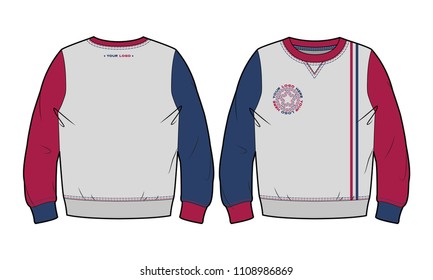 Sweatshirt with contrasting details (front and back view)