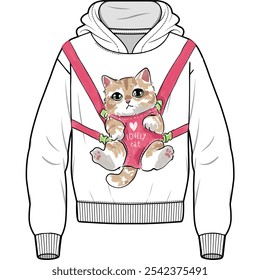 sweatshirt design, cat illustration. pattern design and more