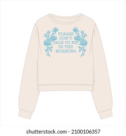 Sweatshirt design for girls. Cute hedgehogs and flowers t shirt print pattern