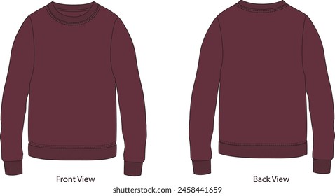 sweatshirt flat sketch, flat sketch, fashion design