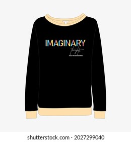 sweatshirt with  Front illustration vector print views.