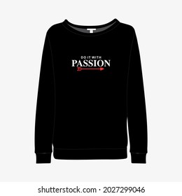 sweatshirt with  Front illustration vector print views.