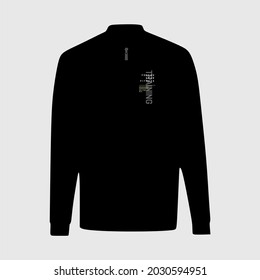 sweatshirt with  Front illustration vector print views.