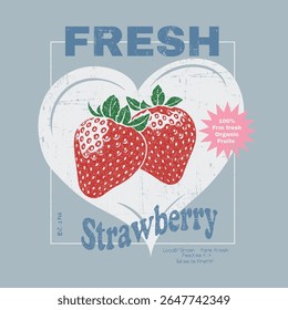 sweatshirt fruits print design, women's food fashion vibes trendy strawberry illustration artwork , t-shirts, Trendy Strawberry Tee Shirt, Fruit vintage t-shirt 