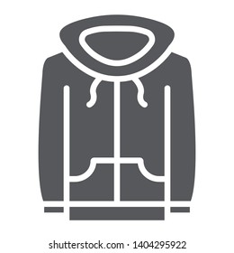 Sweatshirt glyph icon, clothes and sport, hoodie sign, vector graphics, a solid pattern on a white background, eps 10.