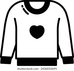 Sweatshirt glyph and line vector illustration