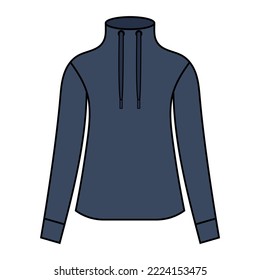 Sweatshirt with high collar pictogram vector illustration.