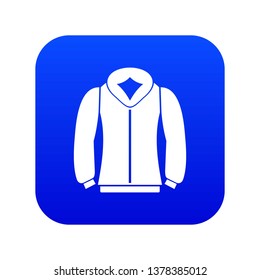 Sweatshirt icon digital blue for any design isolated on white vector illustration