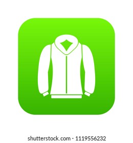 Sweatshirt icon digital green for any design isolated on white vector illustration