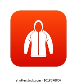 Sweatshirt icon digital red for any design isolated on white vector illustration