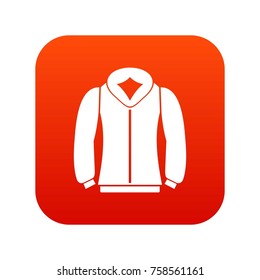 Sweatshirt icon digital red for any design isolated on white vector illustration