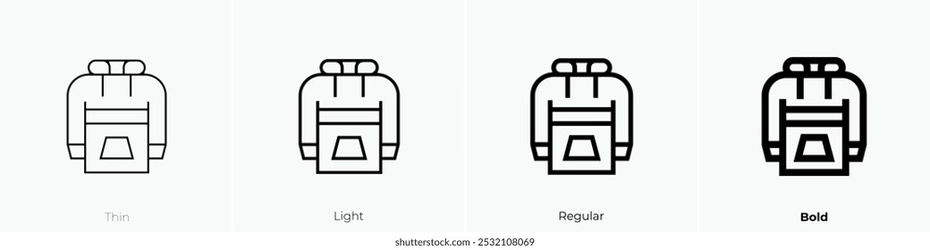 sweatshirt icon. Thin, Light Regular And Bold style design isolated on white background