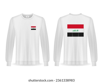 Sweatshirt with Iraq flag on a white background. Vector illustration.